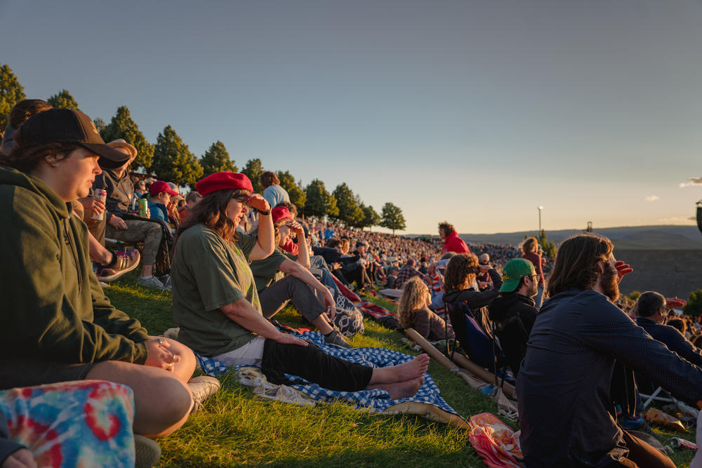 Some of the more than 20,000 fans who watched Joni Mitchell at the Gorge Amphitheatre on Saturday.