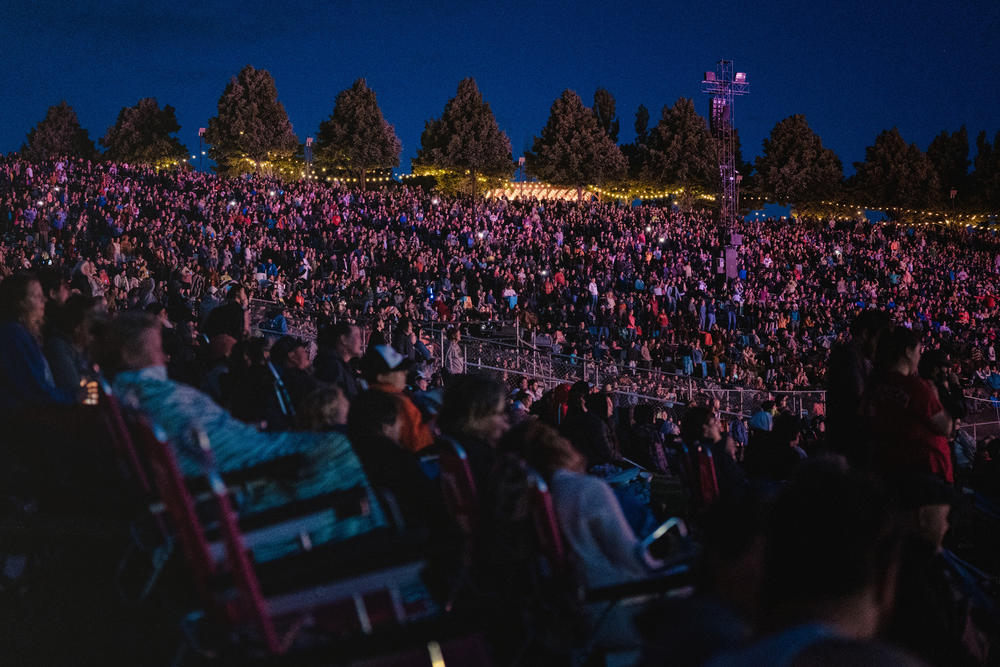 A twilight tableau from the Gorge Amphitheatre on Saturday.