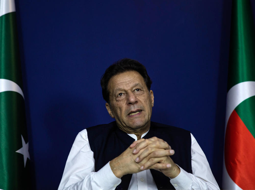 Imran Khan, Pakistan's former prime minister, during an interview in Lahore, Pakistan, on June 2.