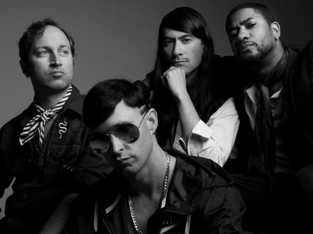 Drummer Matt Tong (second from right) with the members of Algiers. The band released its fourth album, <em>Shook</em>, in early 2023.