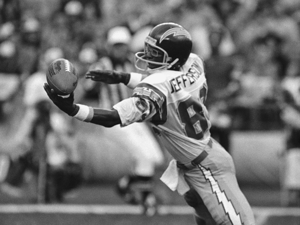 San Diego Chargers' John Jefferson reaches out for a pass  in San Diego on Sunday, Jan. 11, 1981.