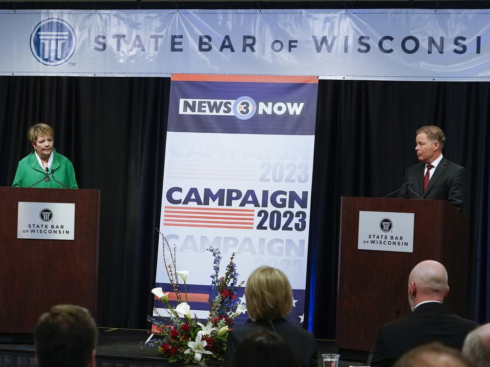 The DNC poured resources into Wisconsin this spring to back Janet Protasiewicz (left) in her successful race for the Wisconsin Supreme Court versus Republican-backed Dan Kelly.