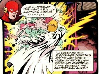 Barry Allen becomes The Flash when lightning strikes chemicals in his lab. A Martinez felt like that bolt of lightning hit him when his uncle showed him The Flash comic books the first time.