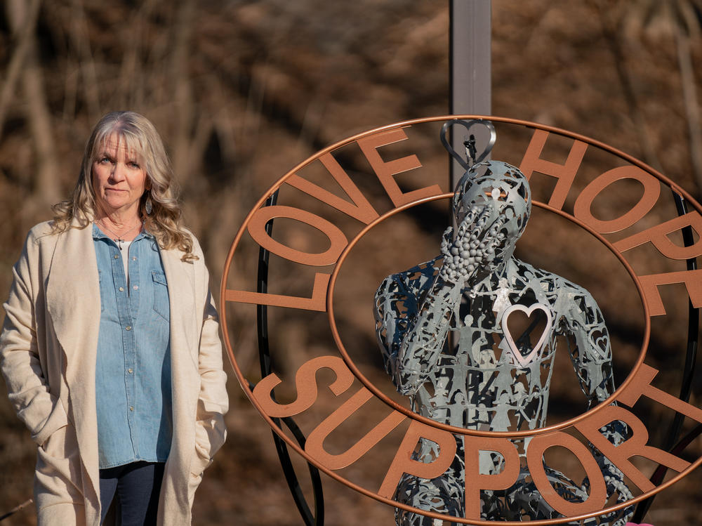 Public art in Altoona, Penn., one of many cities hit hard by the opioid epidemic. Marianne Sinisi organized the installation after her son died of an overdose. State and local governments have received about $3 billion so far out of $50 billion total in settlements from national lawsuits.