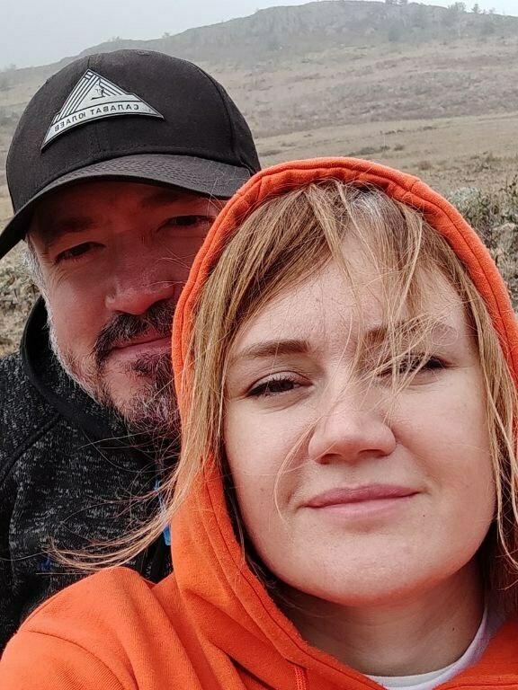 A selfie of Lilia Chanysheva with her husband Almaz Gatin.