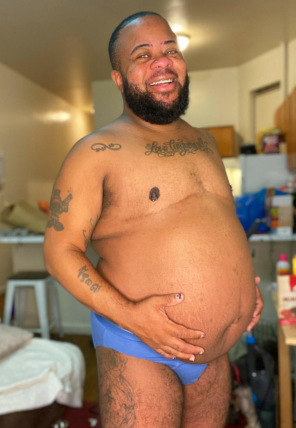 Kayden Coleman, who was surprised to learn that he was pregnant, in 2020.