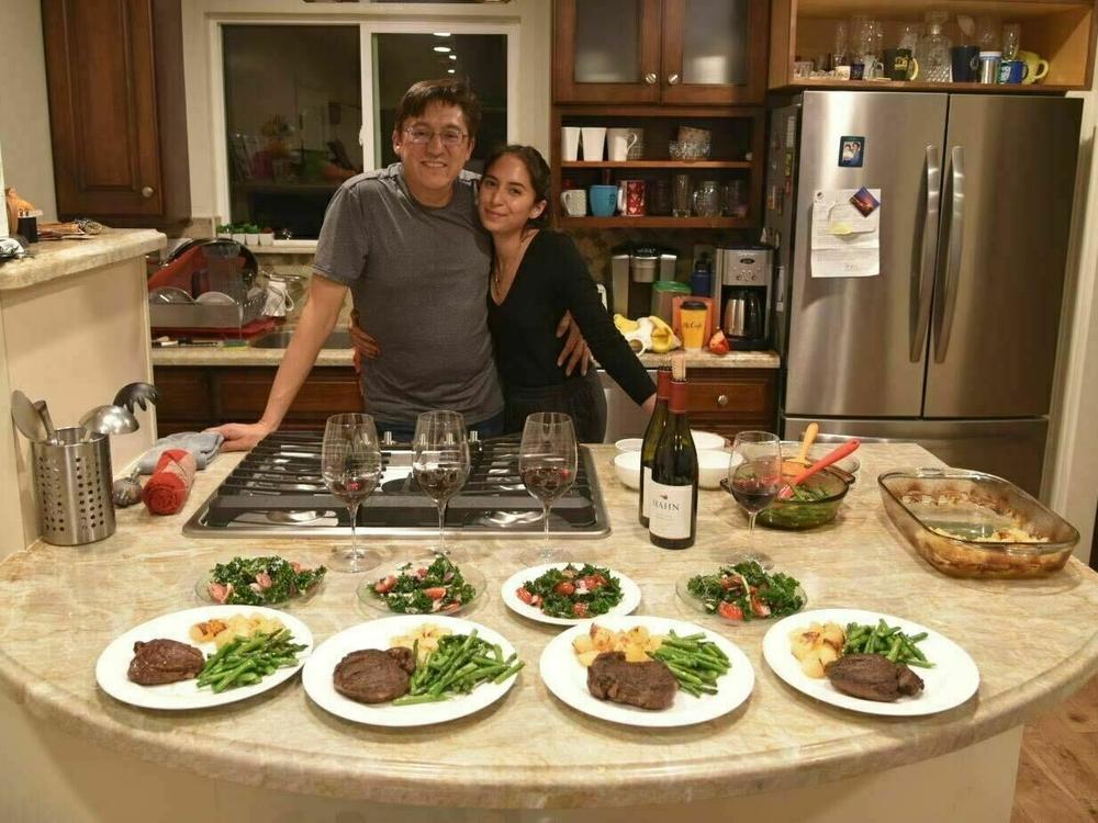 Jorge and Susel Mata in the kitchen on 