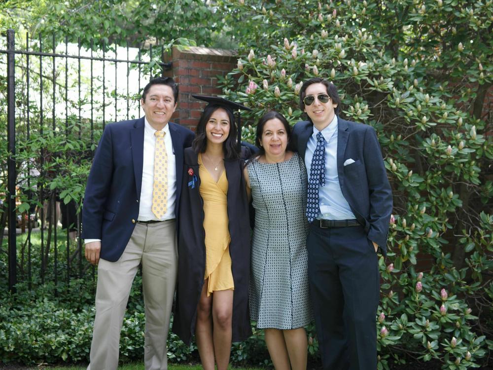 Jorge, Susel, Teresa and Jorge Alejandro Mata in Maine for Susel's graduation in May 2017.