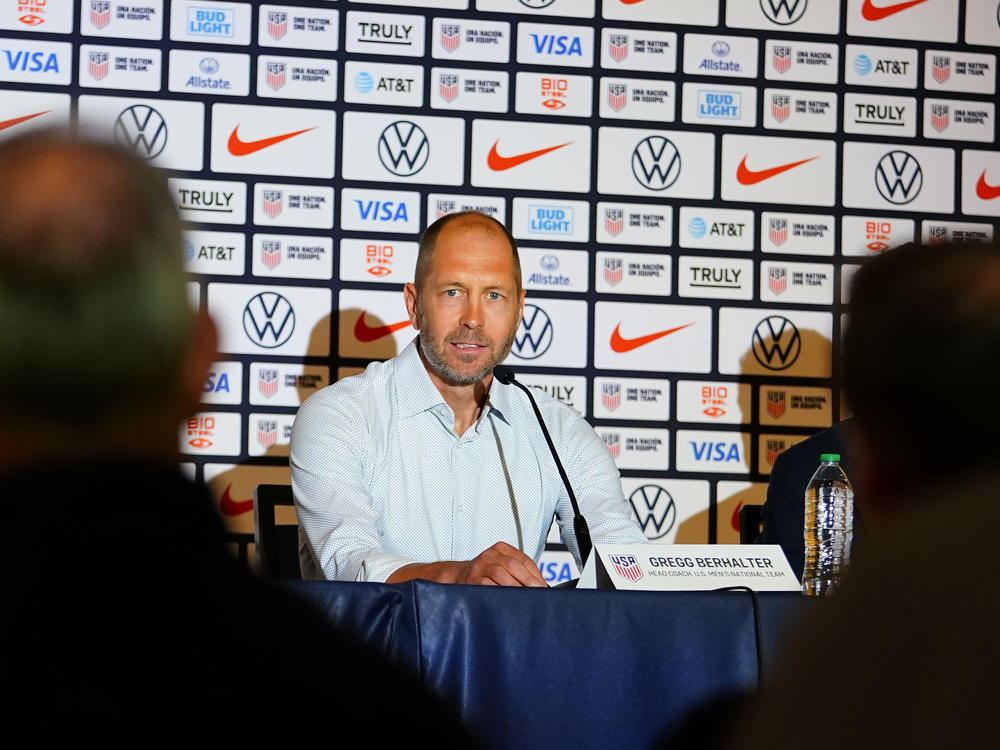U.S. Men's National Soccer Team head coach Gregg Berhalter answers questions during a news conference Friday in Las Vegas.