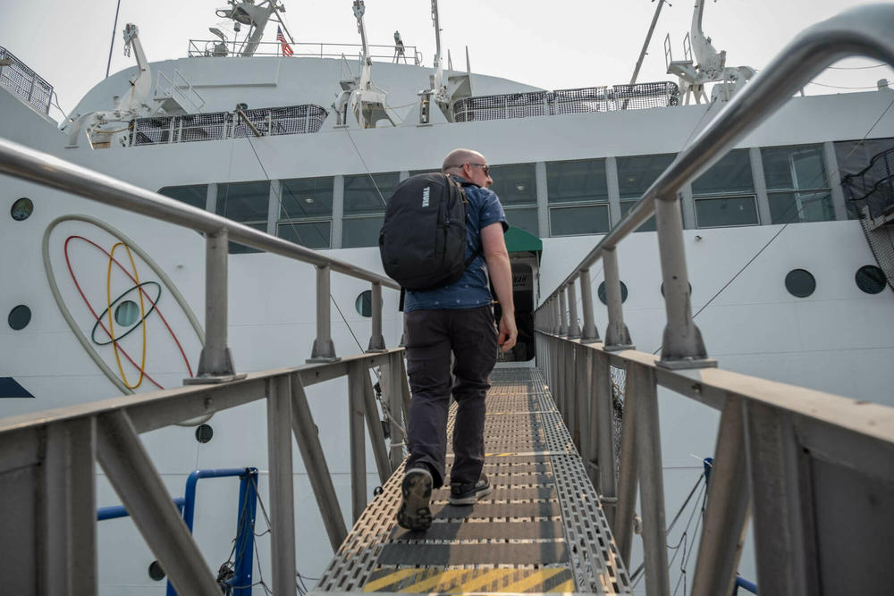 NPR correspondent Geoff Brumfiel boards the NS Savannah, a nuclear passenger ship built in the late 1950s as part of a U.S. program to illustrate the positive uses of nuclear energy.