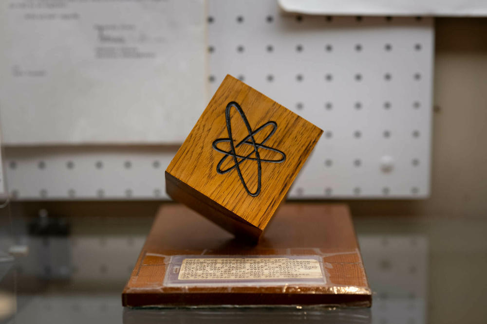 A wooden block in the main lobby illustrates the amount of uranium fuel needed to sail around the world more than a dozen times.