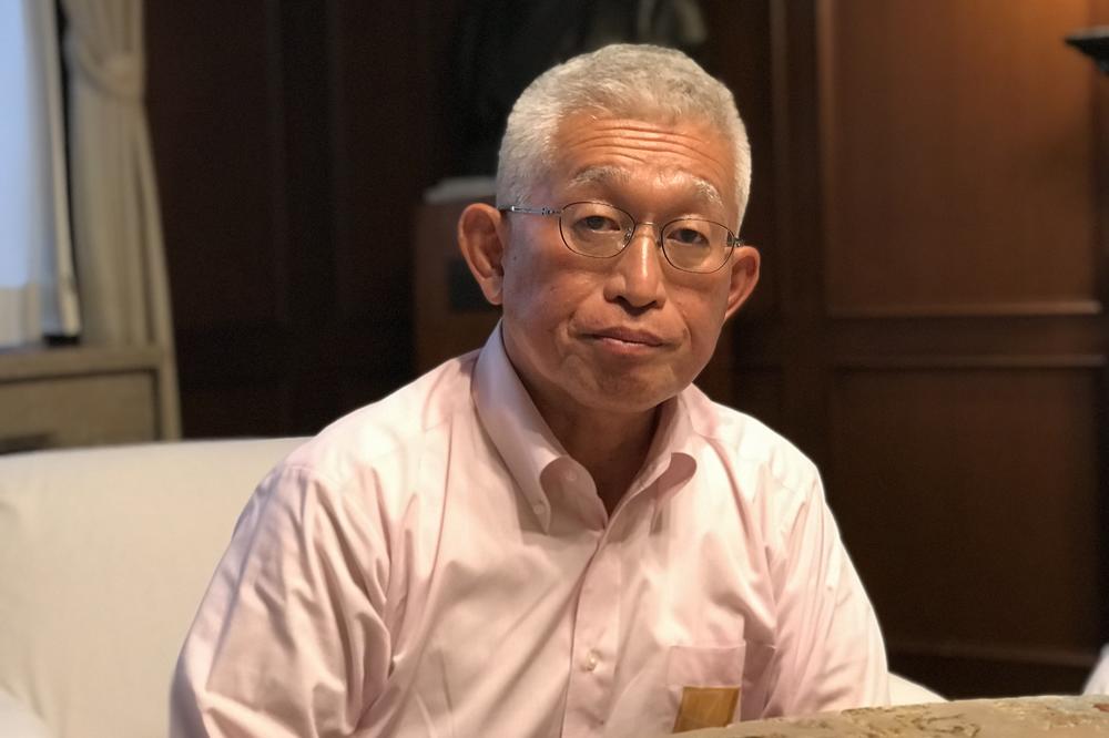 Akashi's former mayor, Fusaho Izumi, at an NPR interview in Tokyo. Izumi was mayor from 2011 to 2022, during which time he doubled the city's spending on child care.
