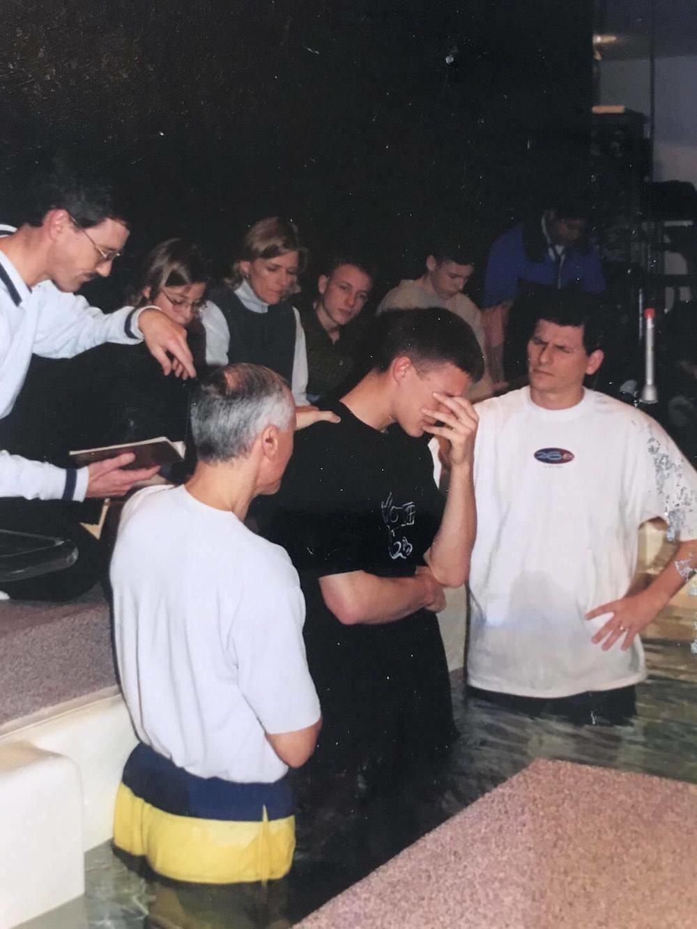Ward at his baptism in 1997.
