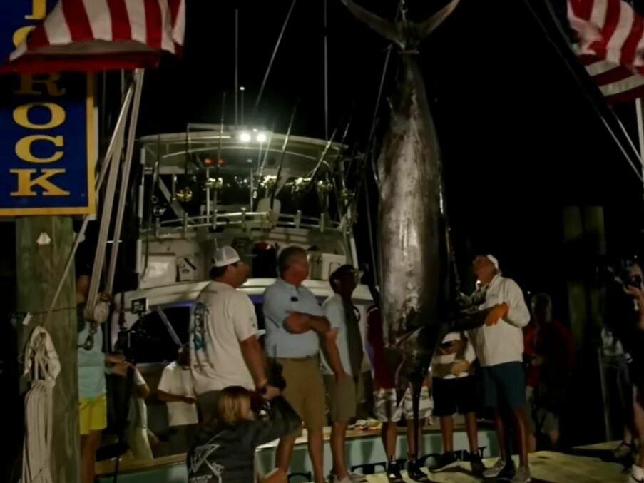 At first, the Sensation's large marlin looked to be the tournament's winning catch. But after the fish was held up on the scale, Big Rock announcer Tommy Bennett said, 