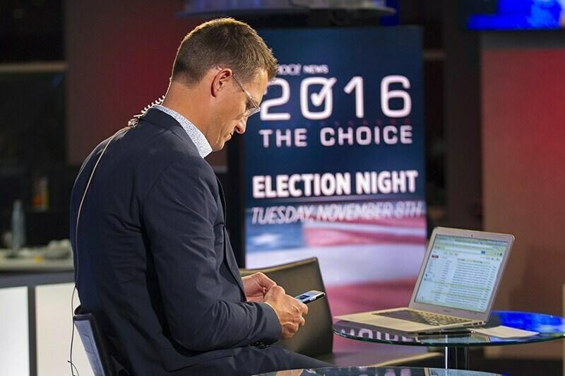 Ward at Yahoo News HQ in New York on election night in 2016.