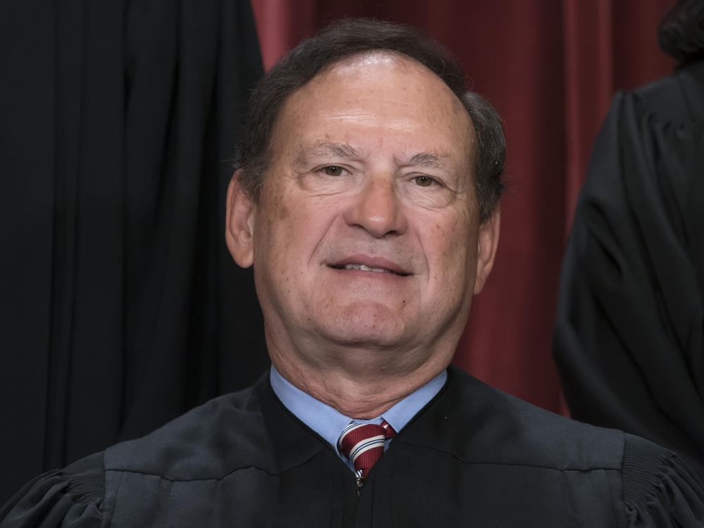 Supreme Court Justice Samuel Alito sits for a group portrait the Supreme Court building in Washington on Oct. 7, 2022.