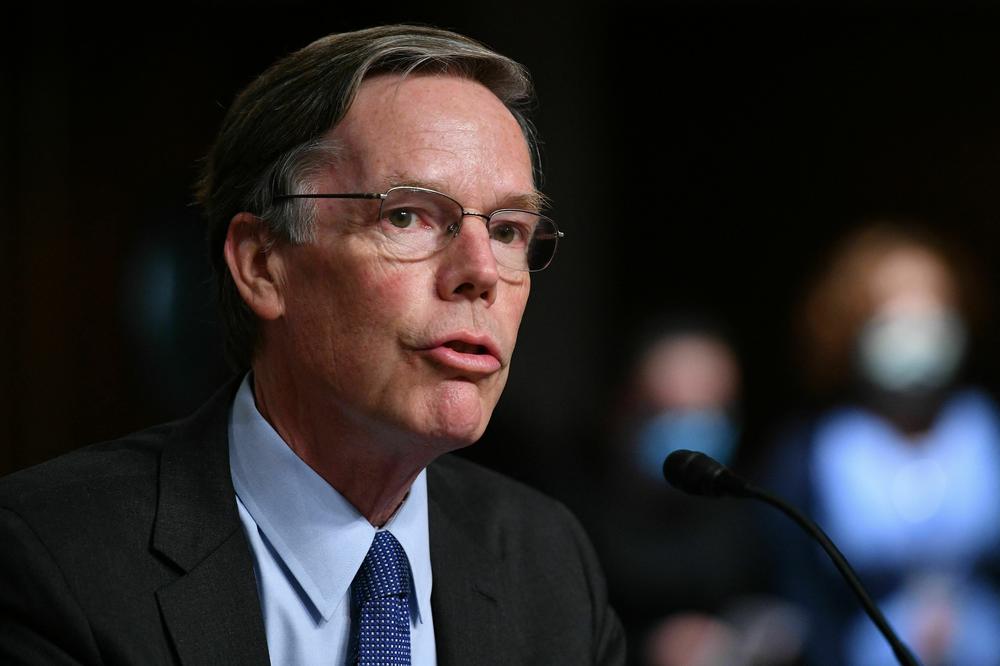 Burns testifies before the Senate Foreign Relations Committee confirmation hearing on his nomination to be Ambassador to China, on Capitol Hill in Washington in October 2021.