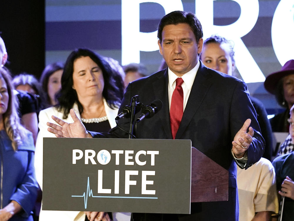 Florida Gov. Ron DeSantis, seen here in a 2022 file photo, signed some of the nation's toughest abortion restrictions this year, banning abortion after six weeks of pregnancy.