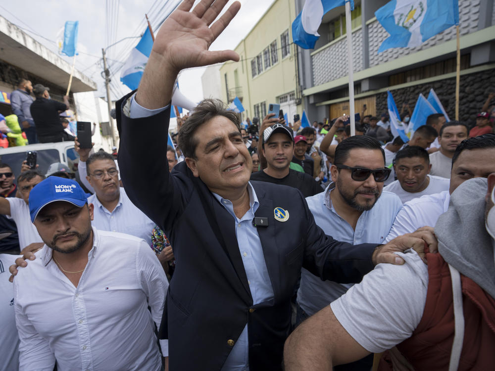 Carlos Pineda, former presidential candidate for the Citizen Prosperity party, arrives to the Constitutional Court, seeking to reverse a court decision that excluded him from the electoral process, in Guatemala City, May 20.