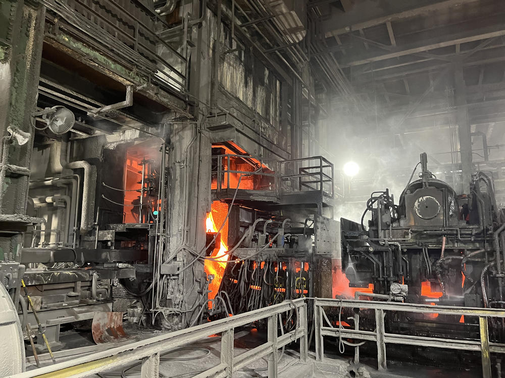 Nucor makes steel sheets and beams at its plant in Berkeley County, S.C.