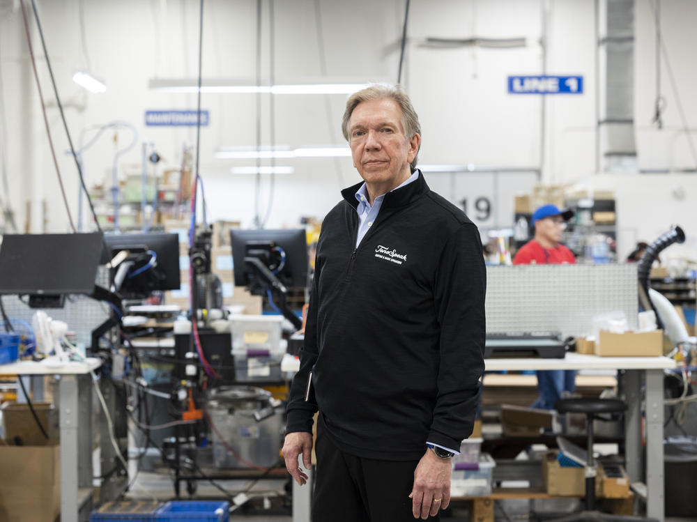 Dan Digre, CEO of MISCO, on the factory floor in St. Paul, Minn. on May 18, 2023.