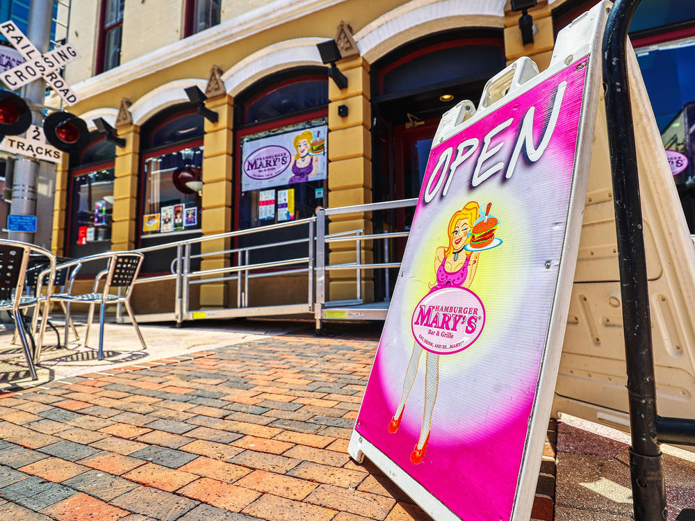 The popular restaurant chain Hamburger Mary's, which features drag waitresses and family-friendly drag performances, has won a legal battle after filing a lawsuit against Florida's drag show ban. The chain's Orlando, Fla., restaurant is seen on June 13.