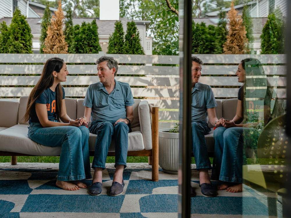 Brian Wallach and Sandra Abrevaya at their home in suburban Chicago.