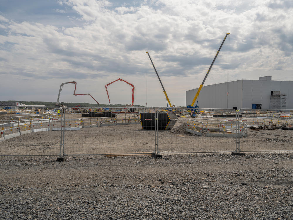 Construction at Northvolt battery plant in Skelleftea.