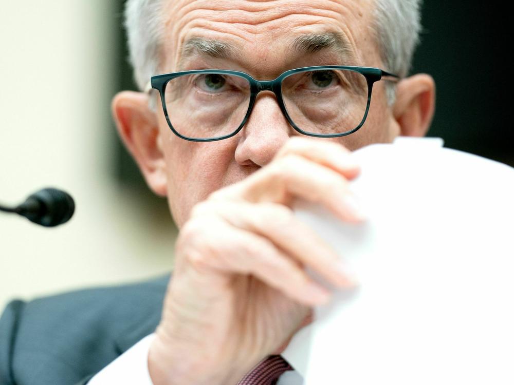 Federal Reserve Chair Jerome Powell testifies at a House Financial Services Committee hearing on Capitol Hill on June 21. The Fed has indicated it will need to continue raising interest rates to bring down inflation.
