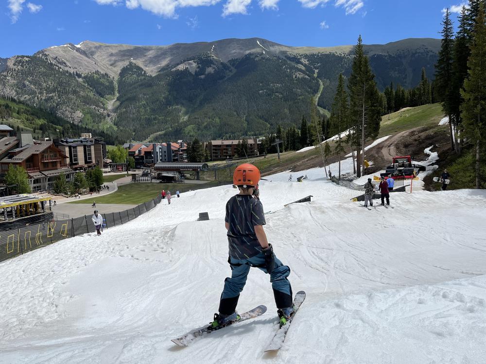 Teigan Searcy, 10, heading downhill at Copper Mountain resort over the weekend.