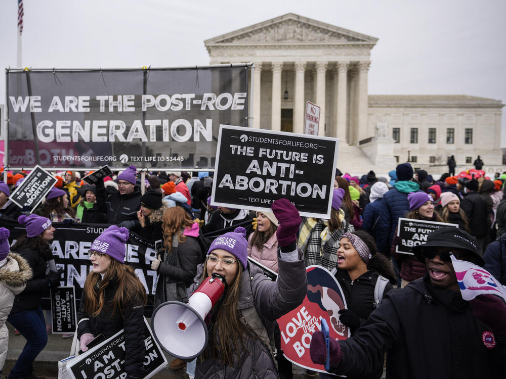 Anti-abortion activists rallied outside the U.S. Supreme Court during the 49th annual March for Life rally on January 21, 2022 in Washington, DC. The rally activists called on the U.S. Supreme Court to overturn the Roe v. Wade decision, which it did a few months later on June 24, 2022.