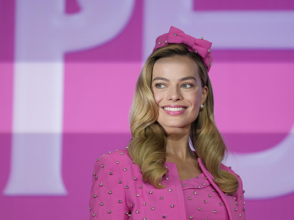 Margot Robbie poses for the media prior to a news conference of the movie <em>Barbie</em> in Seoul, South Korea, Monday. The film is to be released in the country on July 19.