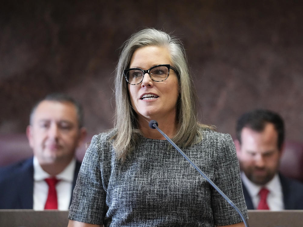 Democratic Arizona Gov. Katie Hobbs delivers her State of the State address at the Arizona Capitol in Phoenix, Jan. 9, 2023. Adults in Arizona can now obtain contraceptive medications over the counter at a pharmacy without a doctor's prescription under a governor's order announced Thursday, July 6, 2023. (AP Photo/Ross D. Franklin, File)