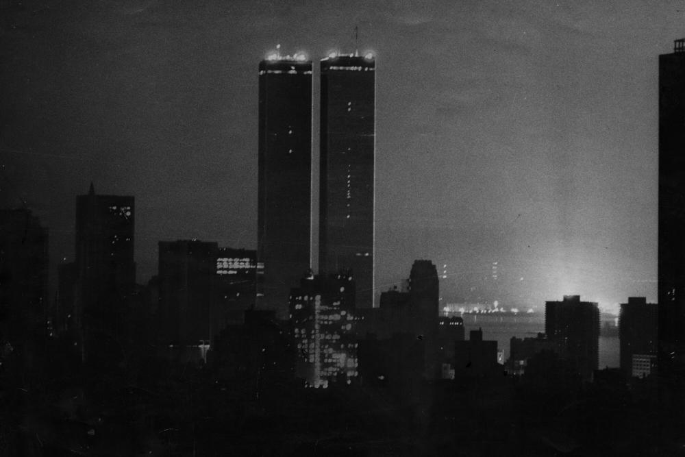 City-wide power failure plunged the Manhattan skyline into darkness on the night of July 13-14, 1977.