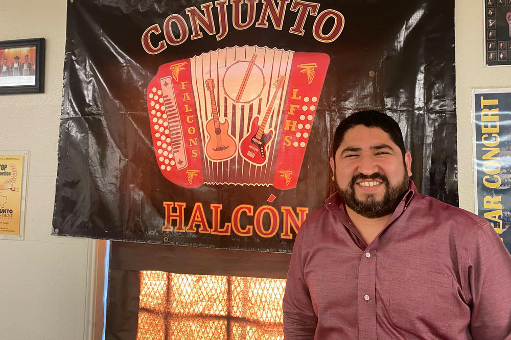 Juan Longoria Jr., a renowned accordionist in his own right, is creator and director of the award-winning conjunto program at Los Fresnos High School.