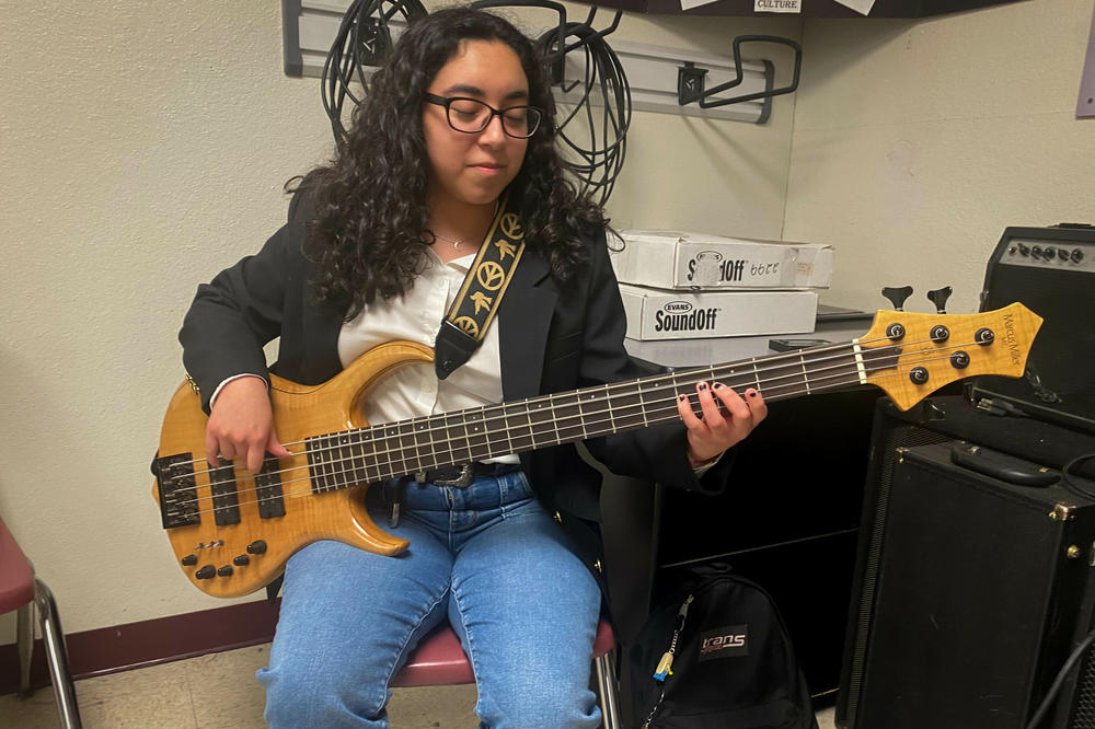 Conjunto Halcon bassist Iliana Aguilar describes the music as 