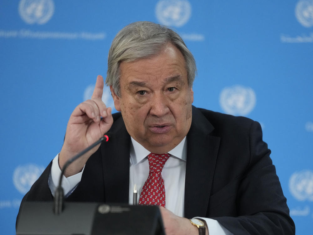 U.N Secretary-General Antonio Guterres is pictured in Nairobi, Kenya in May. Guterres says Sudan is on the brink of a 