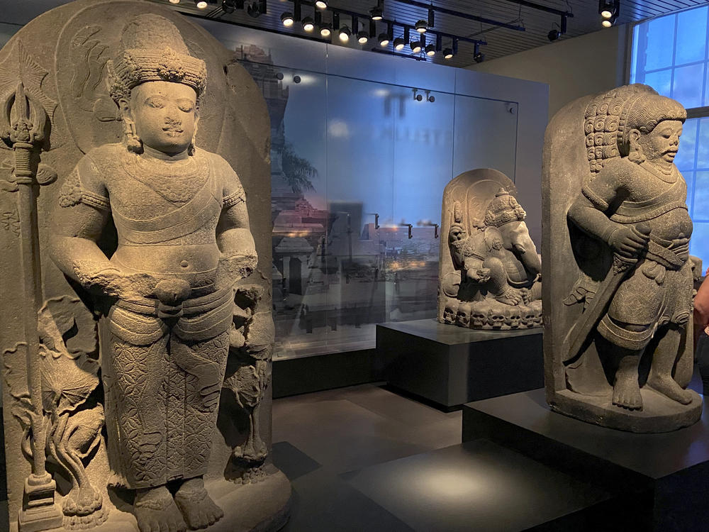 Cultural artifacts are handed back to Indonesia during a ceremony in Leiden, Netherlands, Monday, July 10, 2023. The Netherlands and Indonesia on Monday have hailed the return of hundreds of cultural artifacts taken, sometimes by force, during colonial times as a major step forward in restitution efforts worldwide.