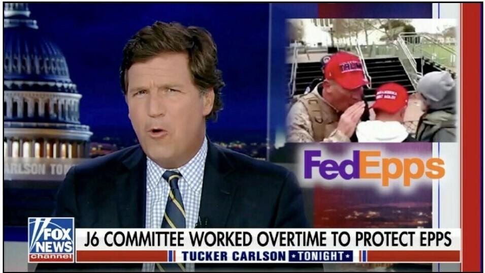 Fox News star Tucker Carlson suggested Ray Epps was at the center of fanning the violence on Jan. 6, 2012. This screenshot is included in Ray Epps' lawsuit against Fox News.