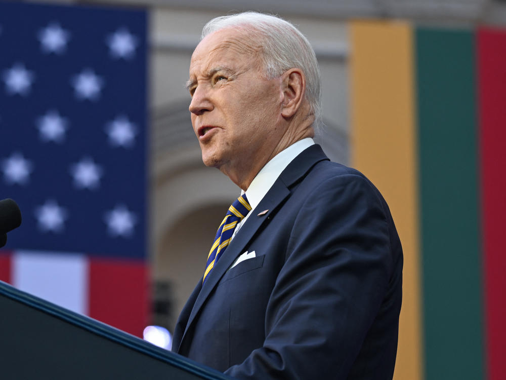 President Biden vowed the United States and other western nations would continue to support Ukraine against Russia's war.