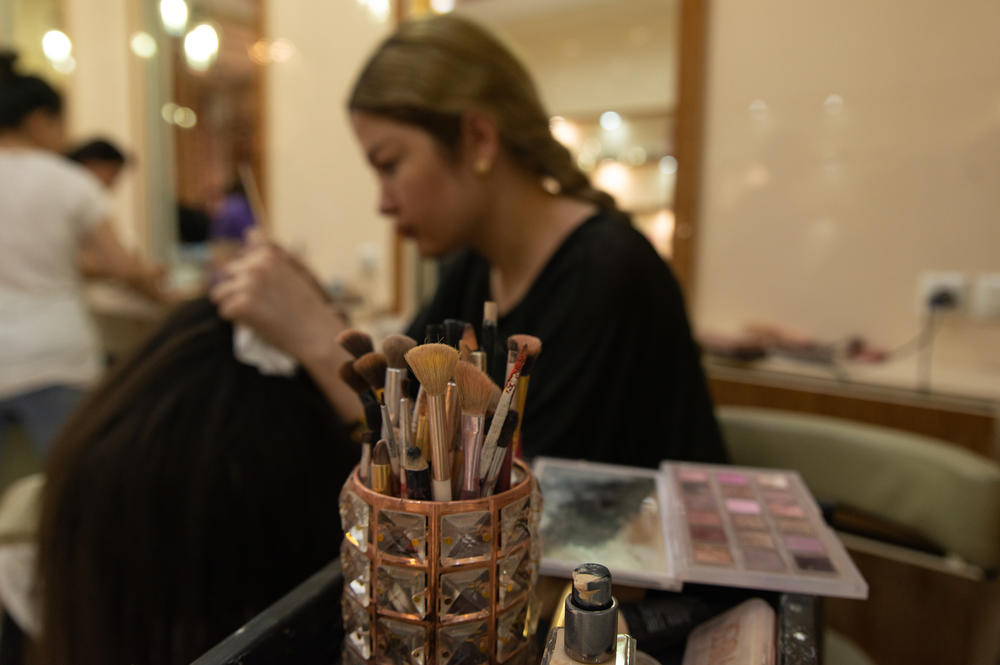 A beauty salon in Kabul on July 7.