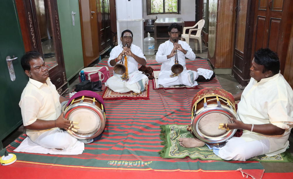 You can't have a wedding ceremony without live music — flutes and drums.