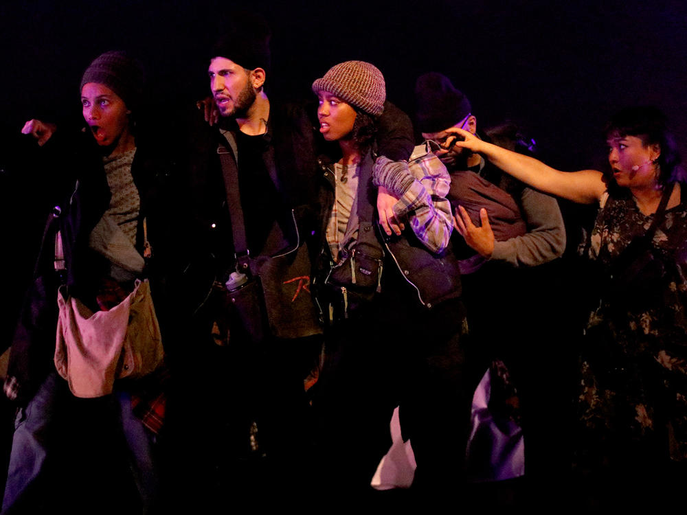 Cast members performing in the <em>Parable of the Sower</em> opera.