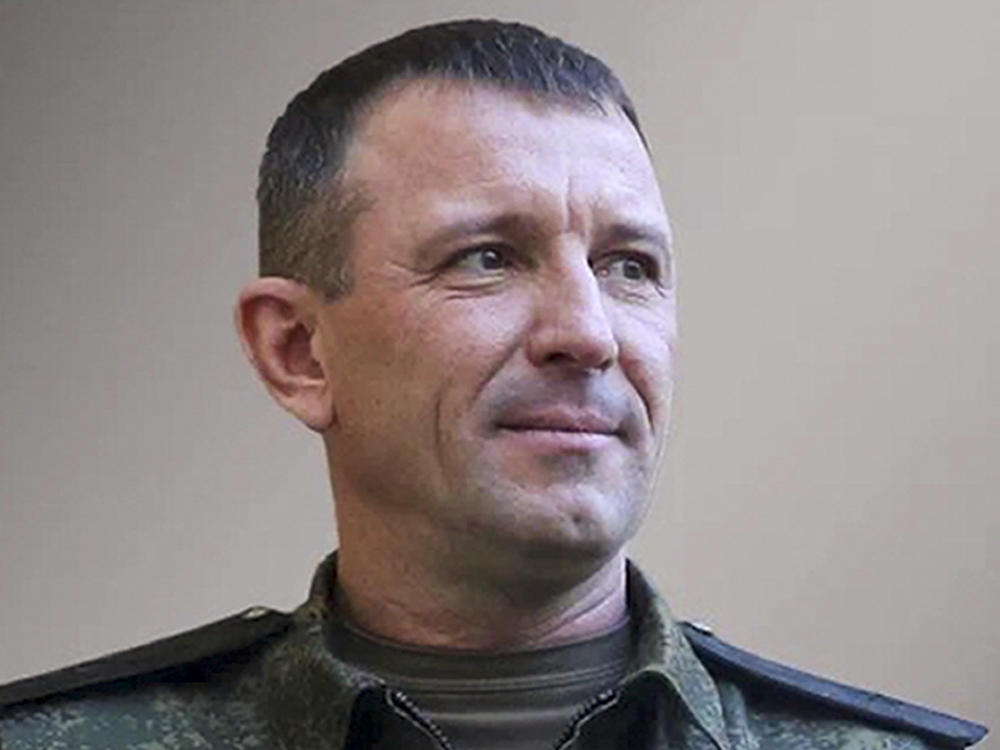 In this photo released by Russian Defense Ministry Press Service on Thursday, June 8, 2023, Maj. Gen. Ivan Popov, the commander of the 58th Army, is seen in a photo at an undisclosed location. Popov said in a statement to his troops that he was dismissed after speaking out about the problems faced by his troops on the battlefield in Ukraine.