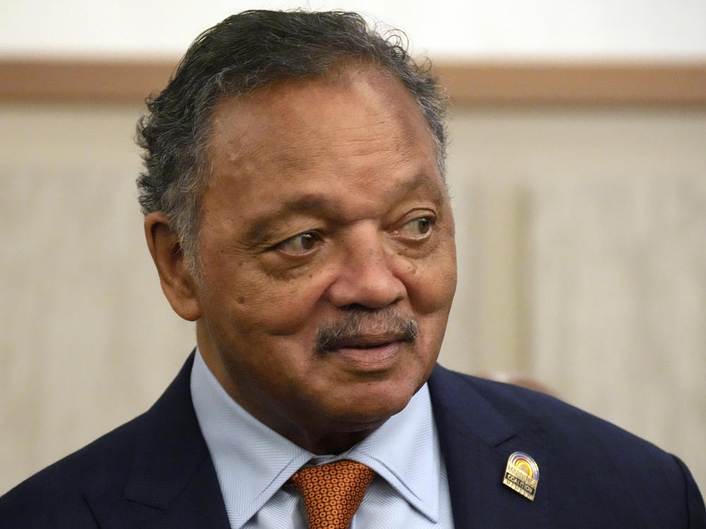 The Rev. Jesse Jackson speaks on March 27, 2022, in Columbia, S.C. He plans to step down from leading the Chicago civil rights organization Rainbow PUSH Coalition he founded in 1971.