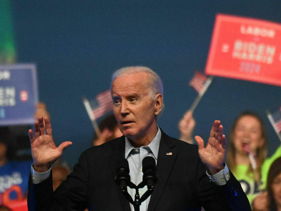 President Biden addresses union workers on June 17 in Philadelphia. His campaign announced fundraising numbers for April through June on Friday.