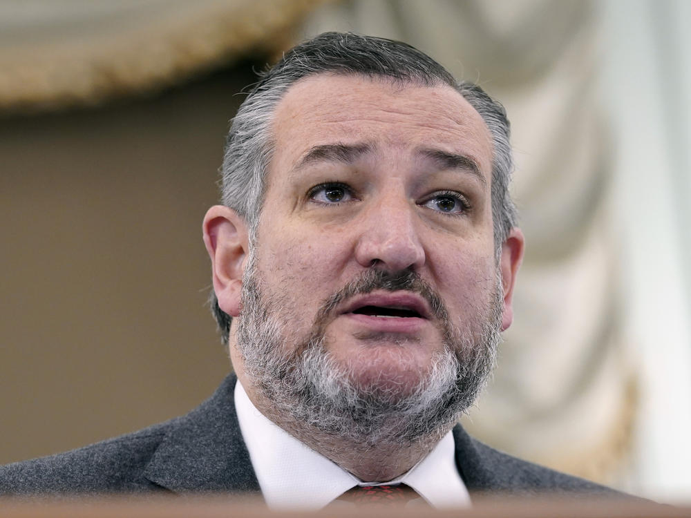 Sen. Ted Cruz, R-Texas, asks a question during a Senate Commerce Committee hearing on Capitol Hill on Feb. 9.