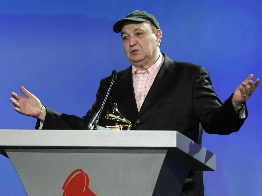 Brazilian composer and pianist João Donato accepts the best Latin jazz album award at the 11th Annual Latin Grammy Awards, on Nov. 11, 2010, in Las Vegas.