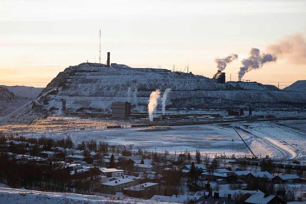 The iron ore mine of Swedish state-owned mining company LKAB, in the northern Swedish town of Kiruna on Nov. 22, 2022.