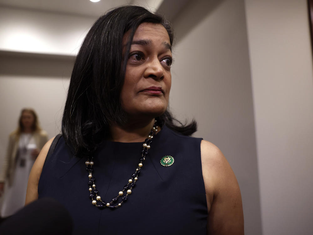 Rep. Pramila Jayapal, seen here at the U.S. Capitol on May 31, sparked controversy over the weekend when she referred to Israel as a 